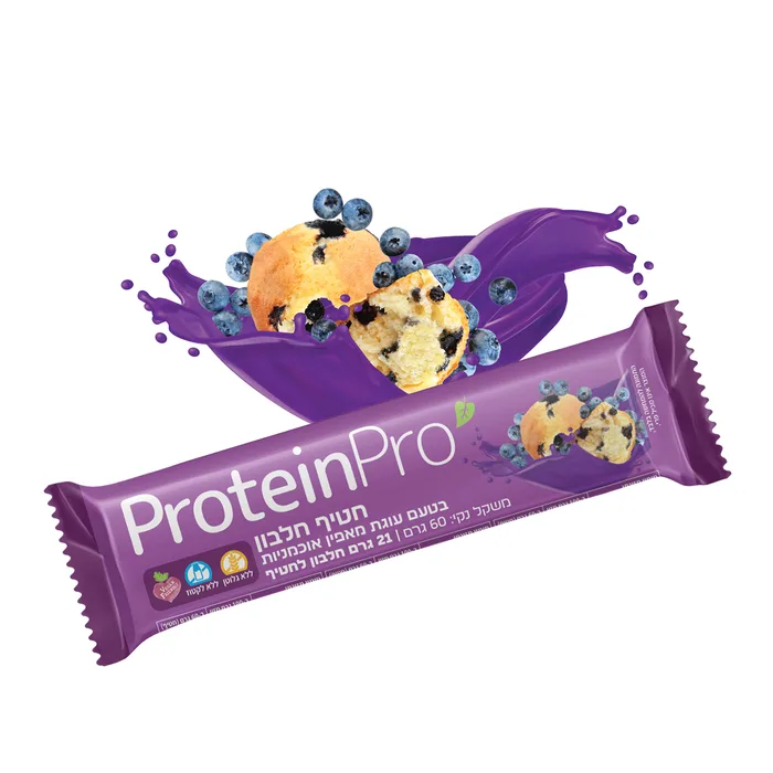 חטיף חלבון פרוטאין פרו עוגת מאפין אוכמניות 12 יח׳ (4.9 ליחידה) | Protein Pro
