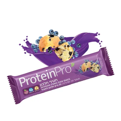 חטיף חלבון פרוטאין פרו עוגת מאפין אוכמניות 12 יח׳ | Protein Pro